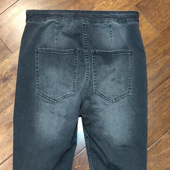 Free People Black Lace Up Front High Rise Skinny Jeans SIZE 30 - Picture 5 of 7